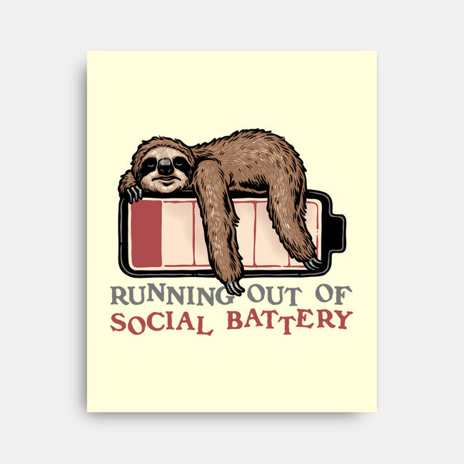 Running Out Of Social Battery-None-Stretched-Canvas-glitchygorilla