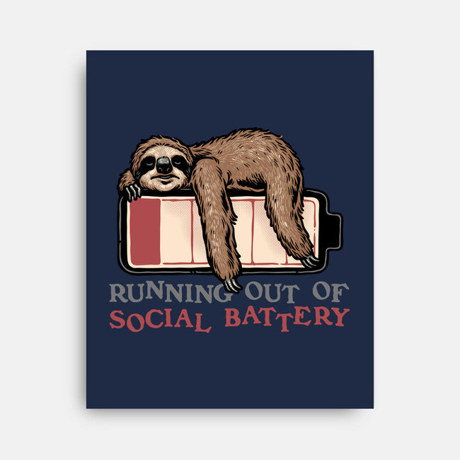 Running Out Of Social Battery-None-Stretched-Canvas-glitchygorilla
