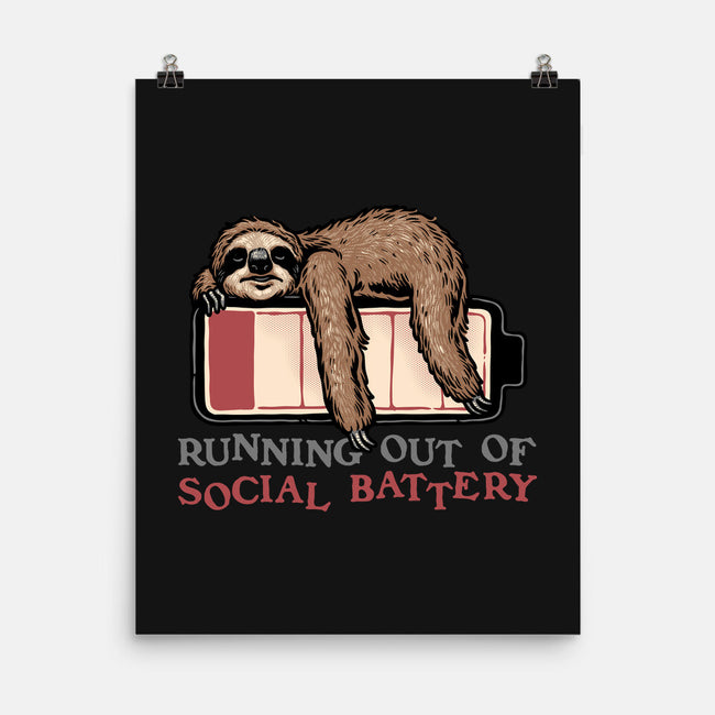 Running Out Of Social Battery-None-Matte-Poster-glitchygorilla
