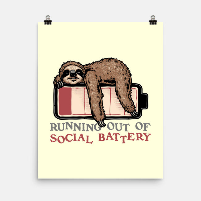 Running Out Of Social Battery-None-Matte-Poster-glitchygorilla