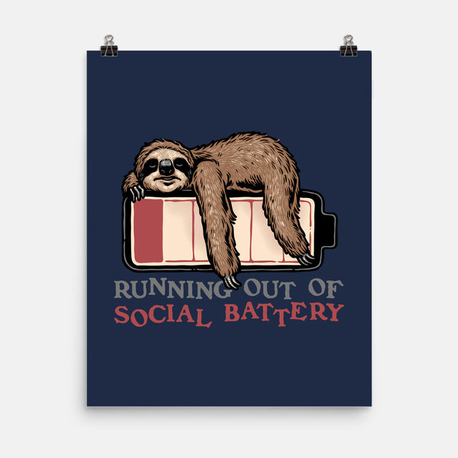 Running Out Of Social Battery-None-Matte-Poster-glitchygorilla