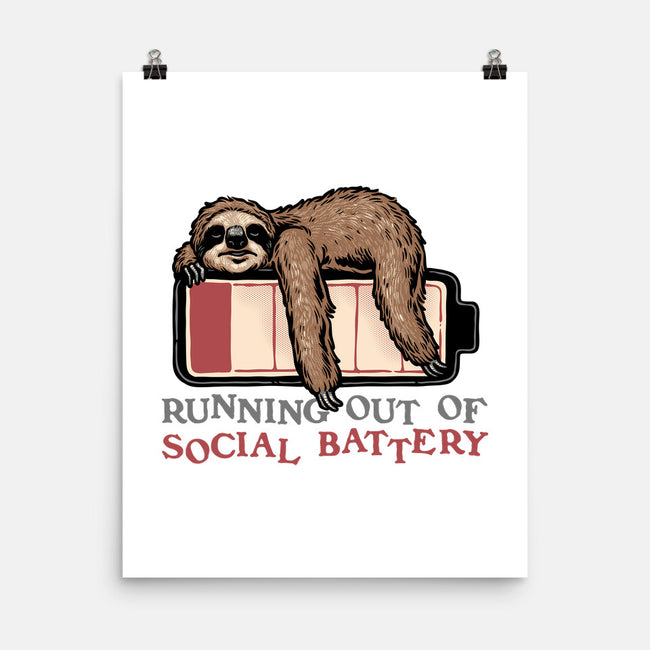 Running Out Of Social Battery-None-Matte-Poster-glitchygorilla