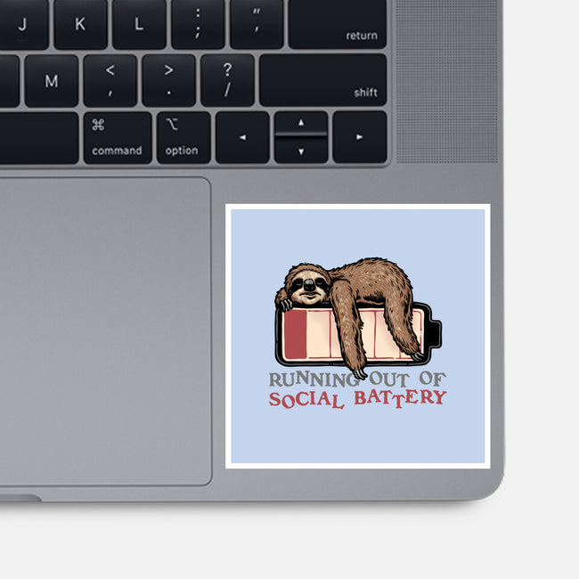 Running Out Of Social Battery-None-Glossy-Sticker-glitchygorilla