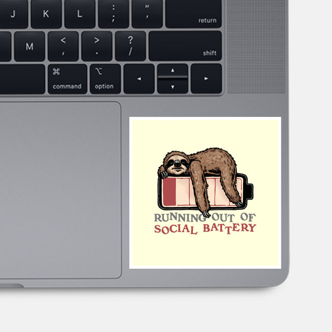 Running Out Of Social Battery-None-Glossy-Sticker-glitchygorilla