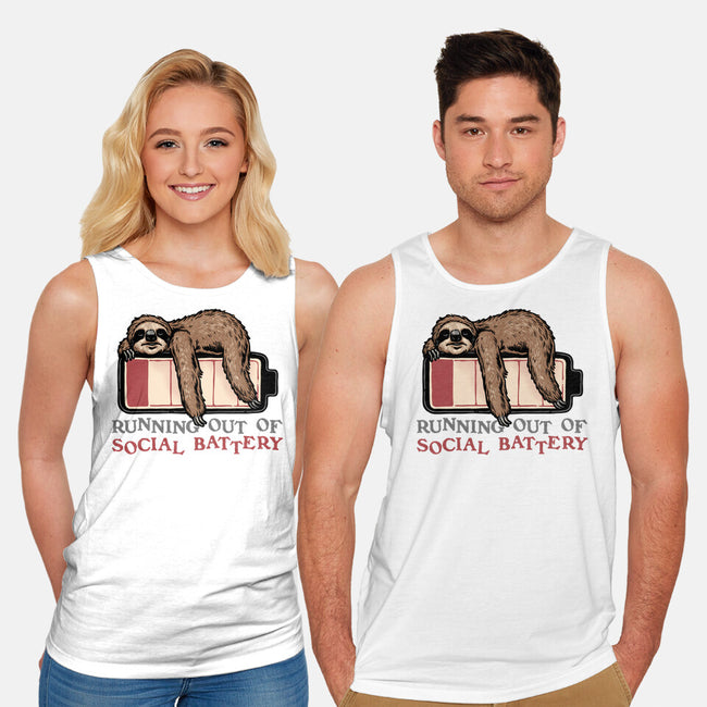Running Out Of Social Battery-Unisex-Basic-Tank-glitchygorilla