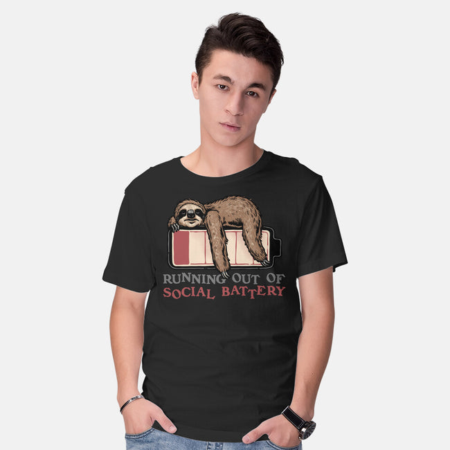 Running Out Of Social Battery-Mens-Basic-Tee-glitchygorilla