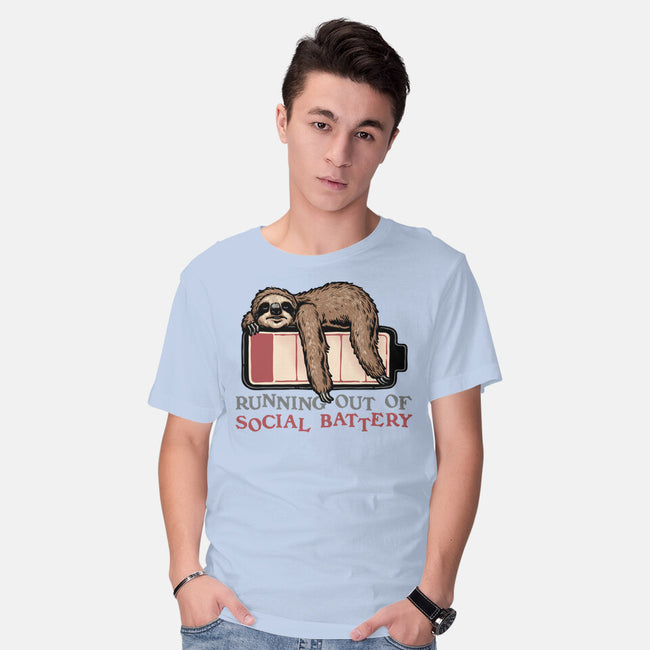 Running Out Of Social Battery-Mens-Basic-Tee-glitchygorilla