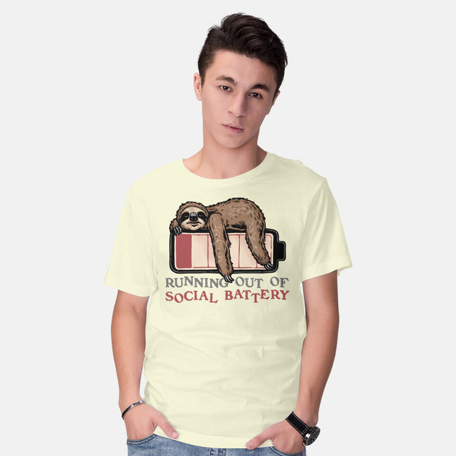 Running Out Of Social Battery-Mens-Basic-Tee-glitchygorilla