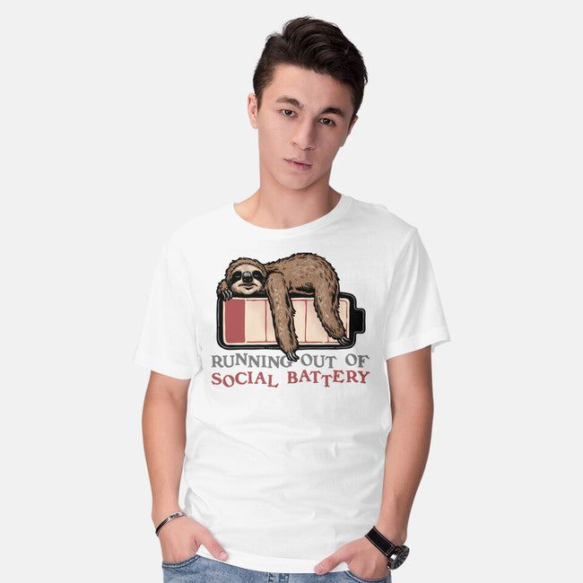 Running Out Of Social Battery-Mens-Basic-Tee-glitchygorilla