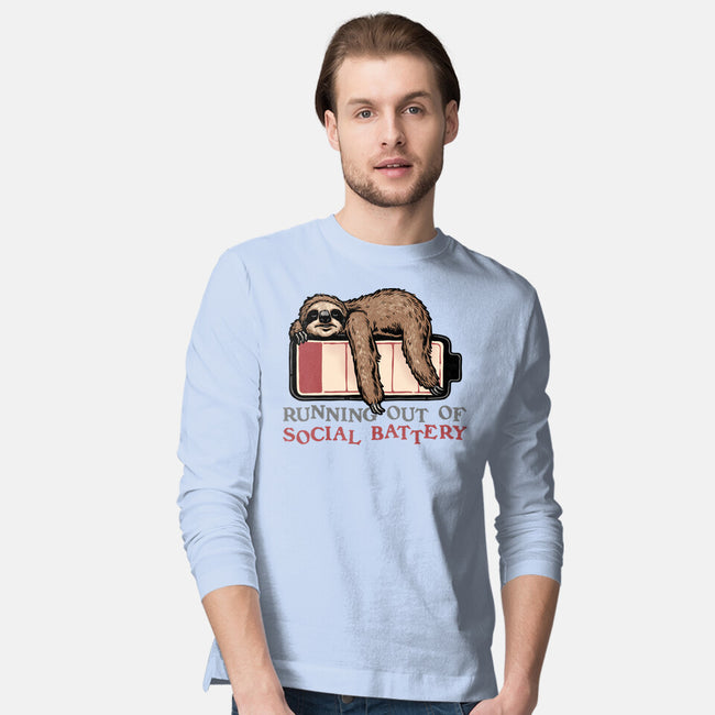 Running Out Of Social Battery-Mens-Long Sleeved-Tee-glitchygorilla