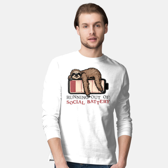 Running Out Of Social Battery-Mens-Long Sleeved-Tee-glitchygorilla