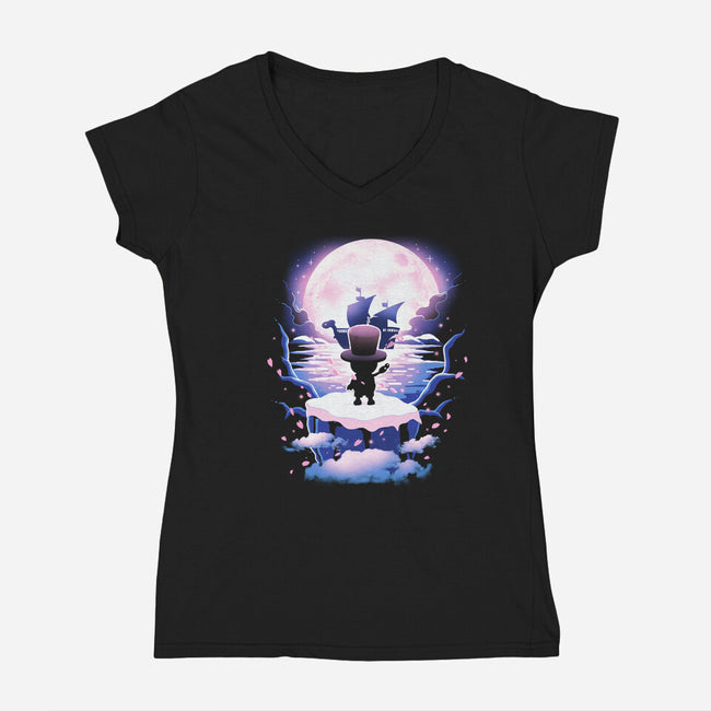 Cherry Adventure-Womens-V-Neck-Tee-Vallina84