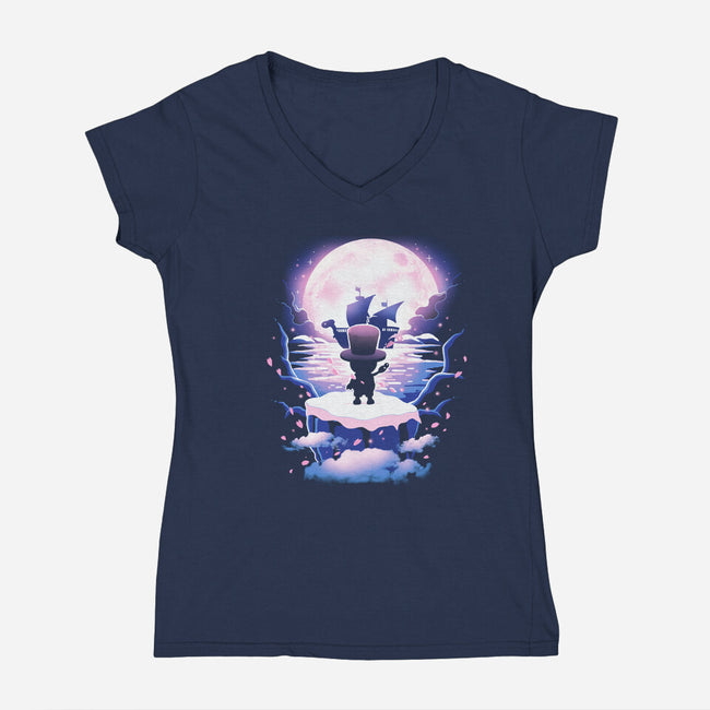 Cherry Adventure-Womens-V-Neck-Tee-Vallina84