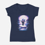 Cherry Adventure-Womens-V-Neck-Tee-Vallina84
