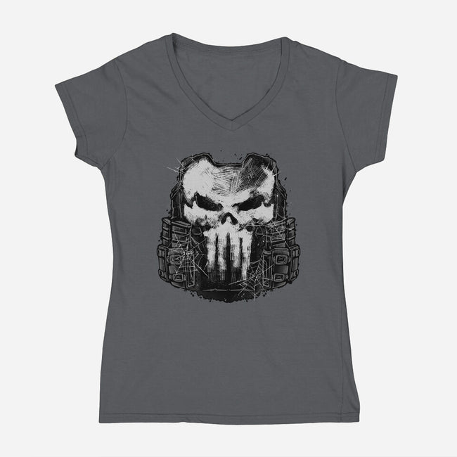 No Second Chances-Womens-V-Neck-Tee-glitchygorilla