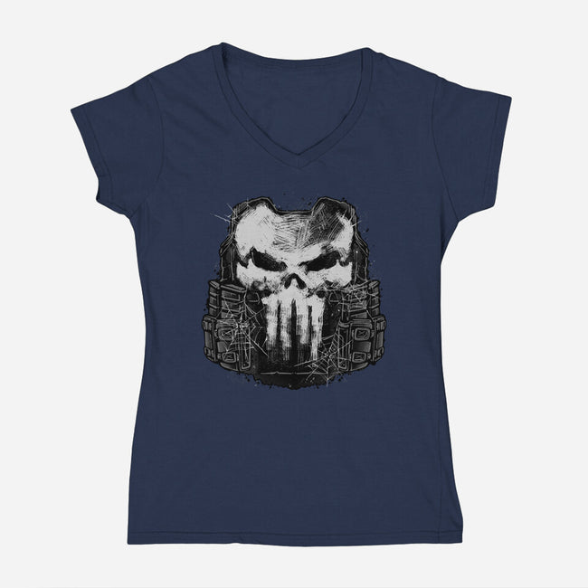 No Second Chances-Womens-V-Neck-Tee-glitchygorilla