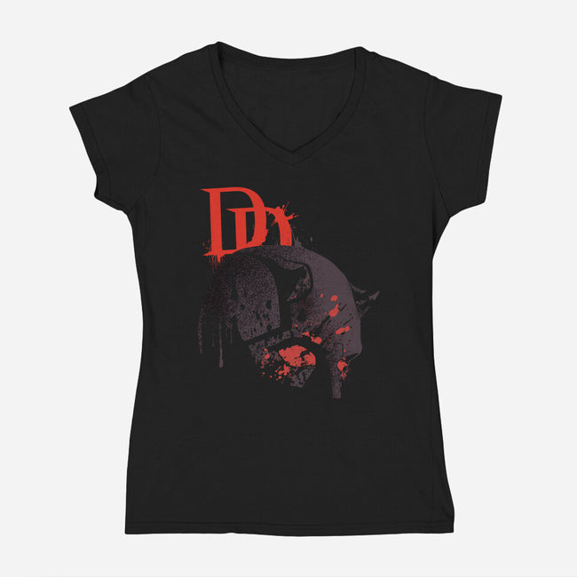The Devil Mask-Womens-V-Neck-Tee-fanfabio