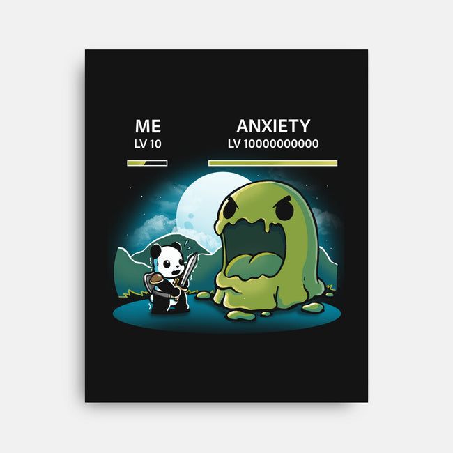 Me Vs Anxiety-None-Stretched-Canvas-Vallina84