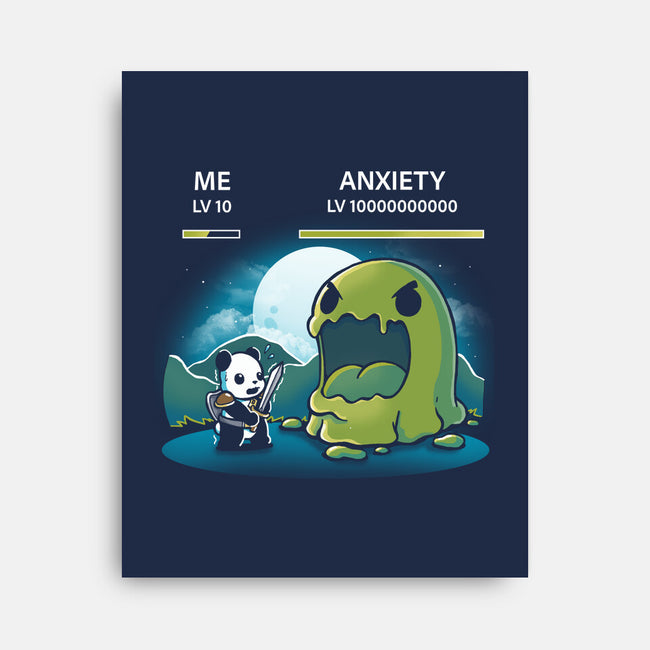 Me Vs Anxiety-None-Stretched-Canvas-Vallina84