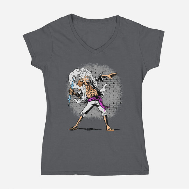 Kaminari Thrower-Womens-V-Neck-Tee-joerawks