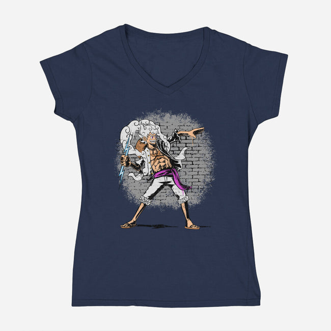Kaminari Thrower-Womens-V-Neck-Tee-joerawks