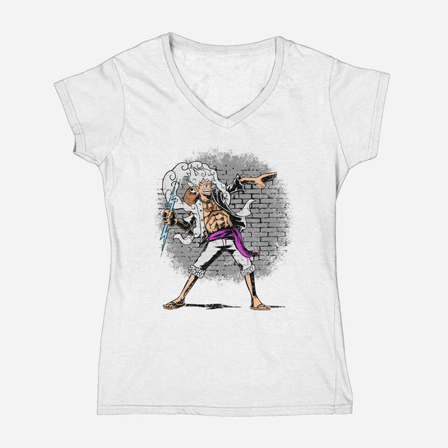 Kaminari Thrower-Womens-V-Neck-Tee-joerawks