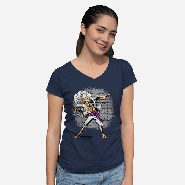 Kaminari Thrower-Womens-V-Neck-Tee-joerawks