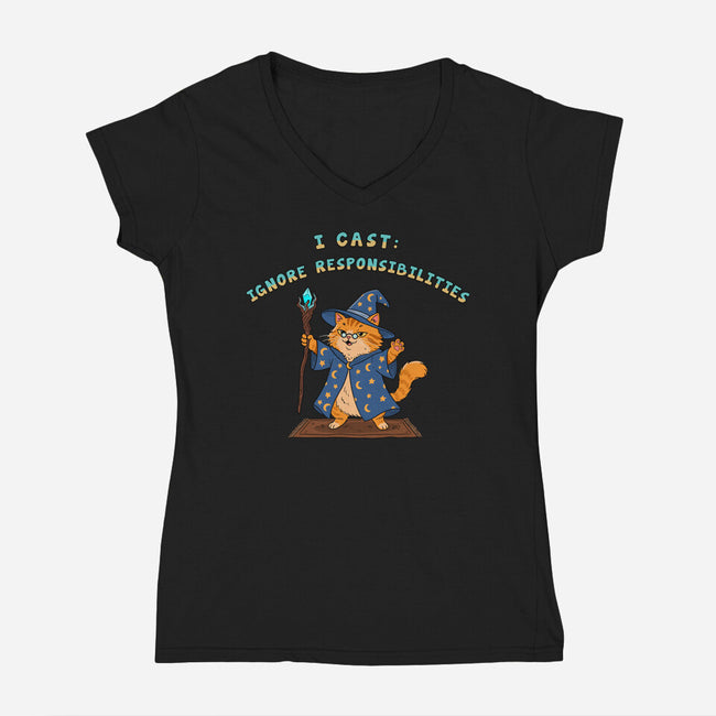 Ignore Responsibilities-Womens-V-Neck-Tee-milasneeze