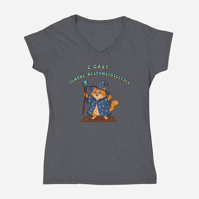 Ignore Responsibilities-Womens-V-Neck-Tee-milasneeze