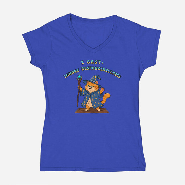 Ignore Responsibilities-Womens-V-Neck-Tee-milasneeze