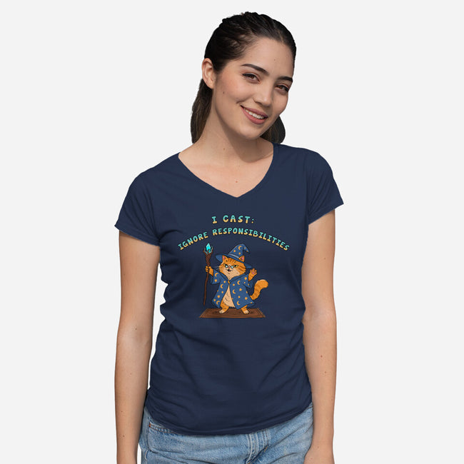 Ignore Responsibilities-Womens-V-Neck-Tee-milasneeze