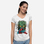 Spider Nemesis-Womens-V-Neck-Tee-nickzzarto