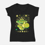 Whole World In His Shell-Womens-V-Neck-Tee-Heyra Vieira