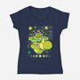 Whole World In His Shell-Womens-V-Neck-Tee-Heyra Vieira