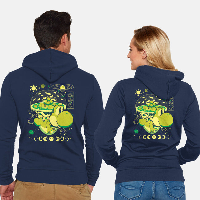 Whole World In His Shell-Unisex-Zip-Up-Sweatshirt-Heyra Vieira