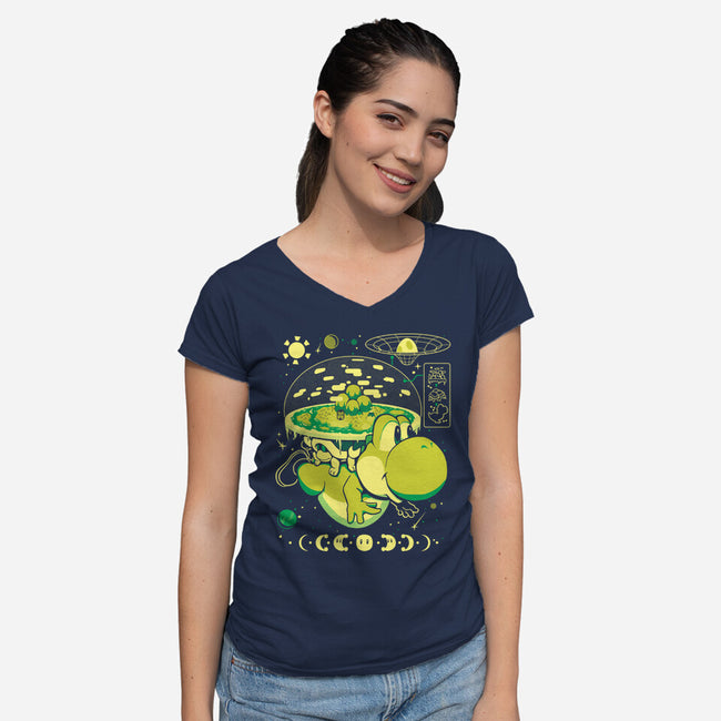 Whole World In His Shell-Womens-V-Neck-Tee-Heyra Vieira