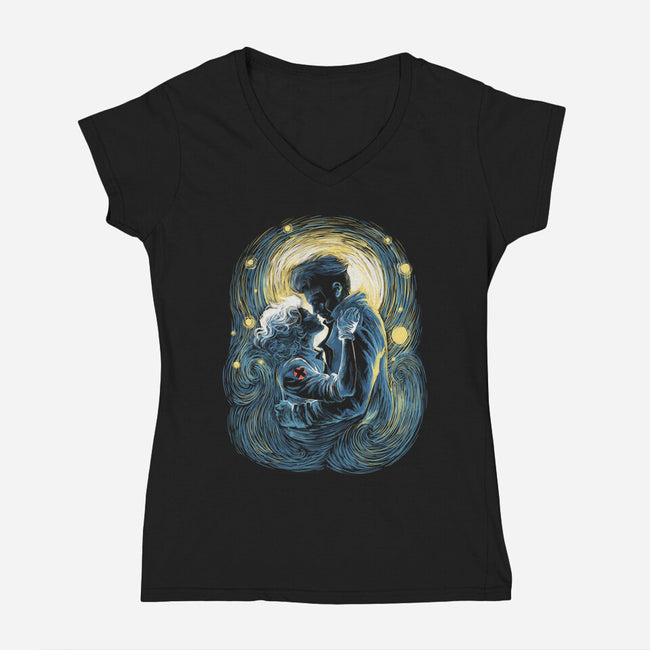 Starry Love-Womens-V-Neck-Tee-zascanauta