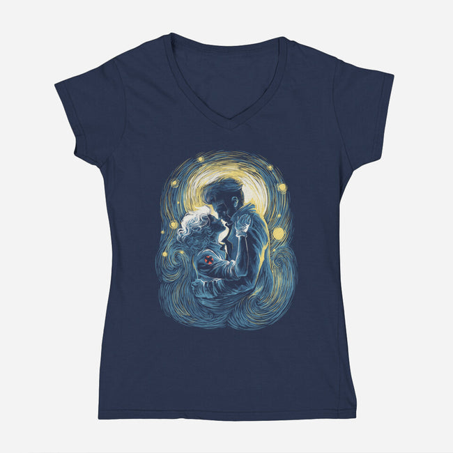 Starry Love-Womens-V-Neck-Tee-zascanauta