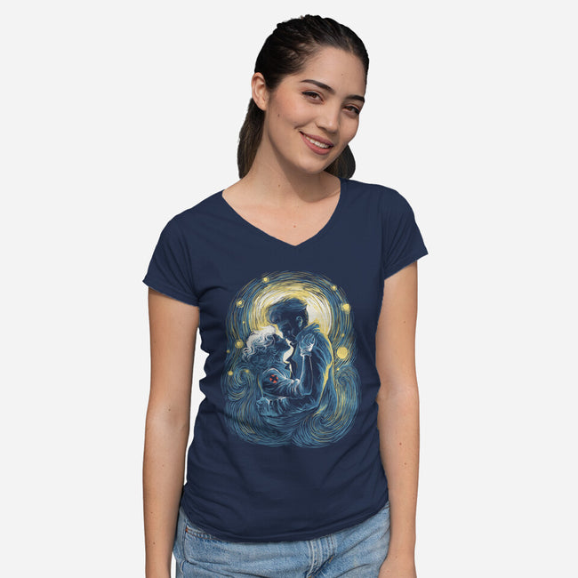 Starry Love-Womens-V-Neck-Tee-zascanauta