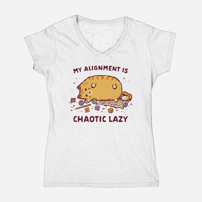 Chaotic Lazy-Womens-V-Neck-Tee-kg07