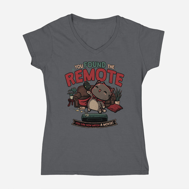 The Lost Remote-Womens-V-Neck-Tee-teesgeex