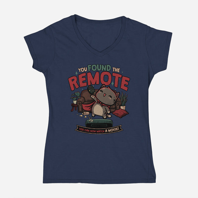 The Lost Remote-Womens-V-Neck-Tee-teesgeex