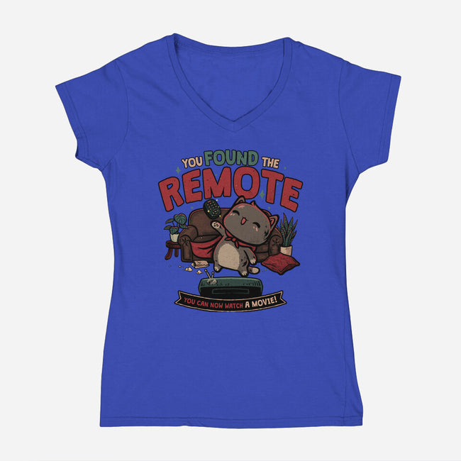 The Lost Remote-Womens-V-Neck-Tee-teesgeex
