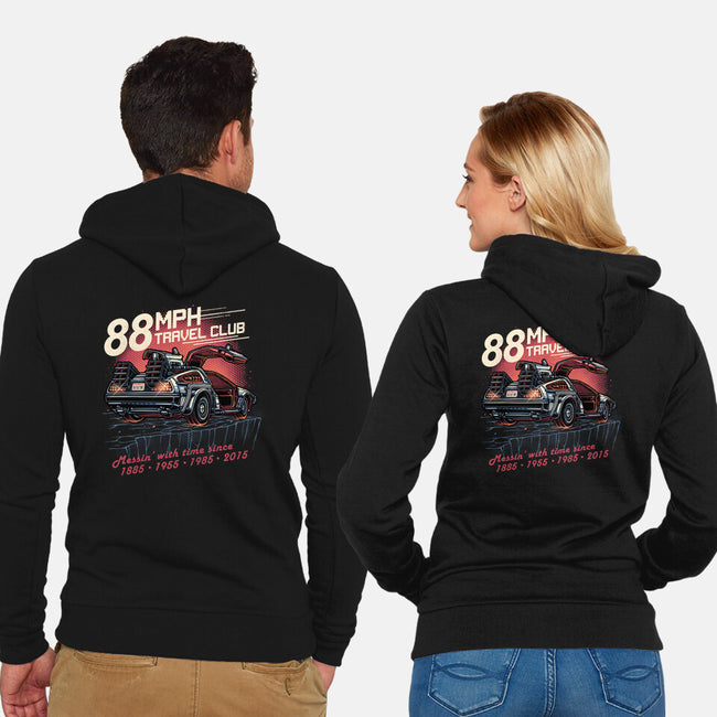 88mph Travel Club-Unisex-Zip-Up-Sweatshirt-glitchygorilla