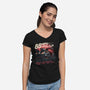 88mph Travel Club-Womens-V-Neck-Tee-glitchygorilla