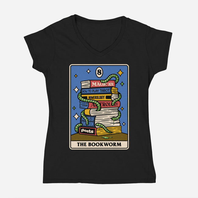 The Bookworm Tarot-Womens-V-Neck-Tee-tobefonseca