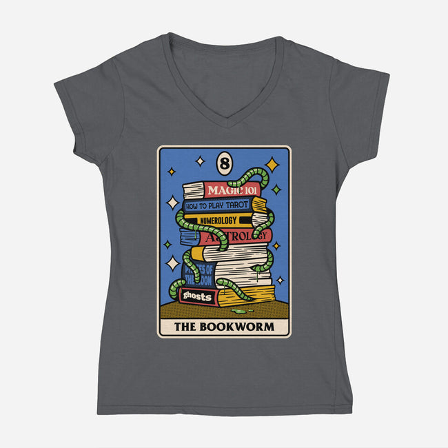 The Bookworm Tarot-Womens-V-Neck-Tee-tobefonseca