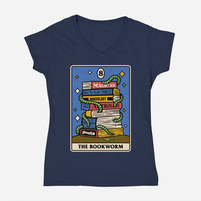 The Bookworm Tarot-Womens-V-Neck-Tee-tobefonseca