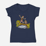 Carl And The Princess-Womens-V-Neck-Tee-kg07