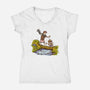 Carl And The Princess-Womens-V-Neck-Tee-kg07